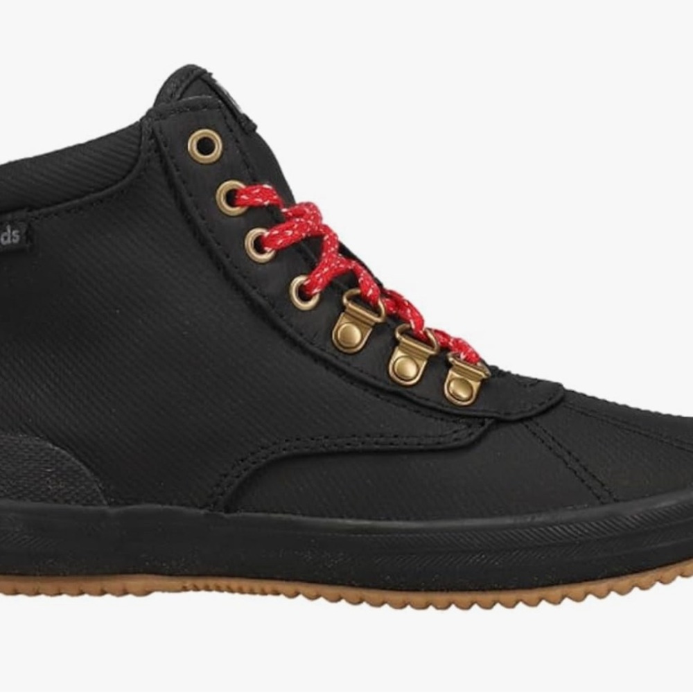 Keds Women’s Black and Red High-Top Sneakers